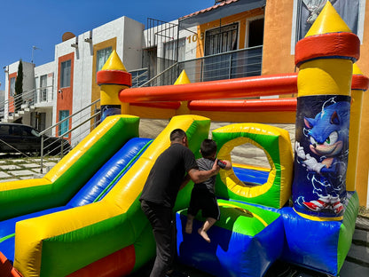 Inflable resbaladilla y aro